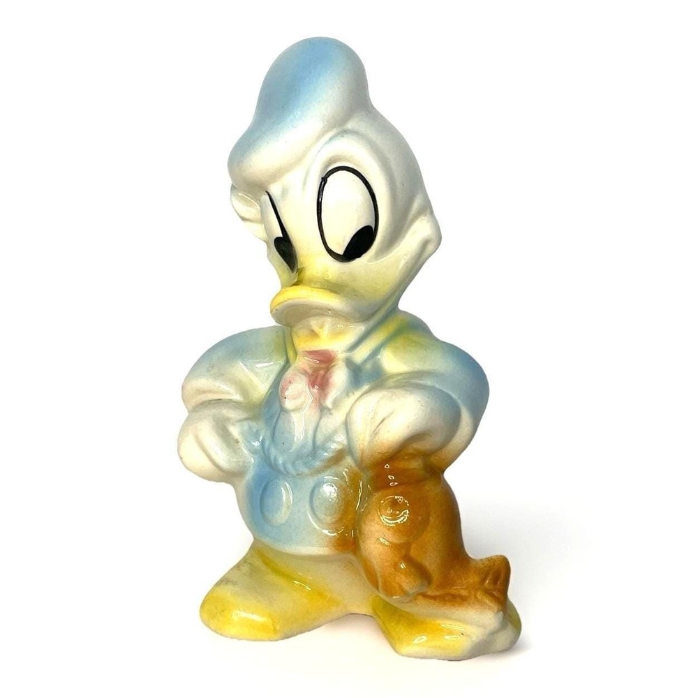 vtg 1940s 1950s Donald Duck ceramic Figurine Leeds China Disney fish